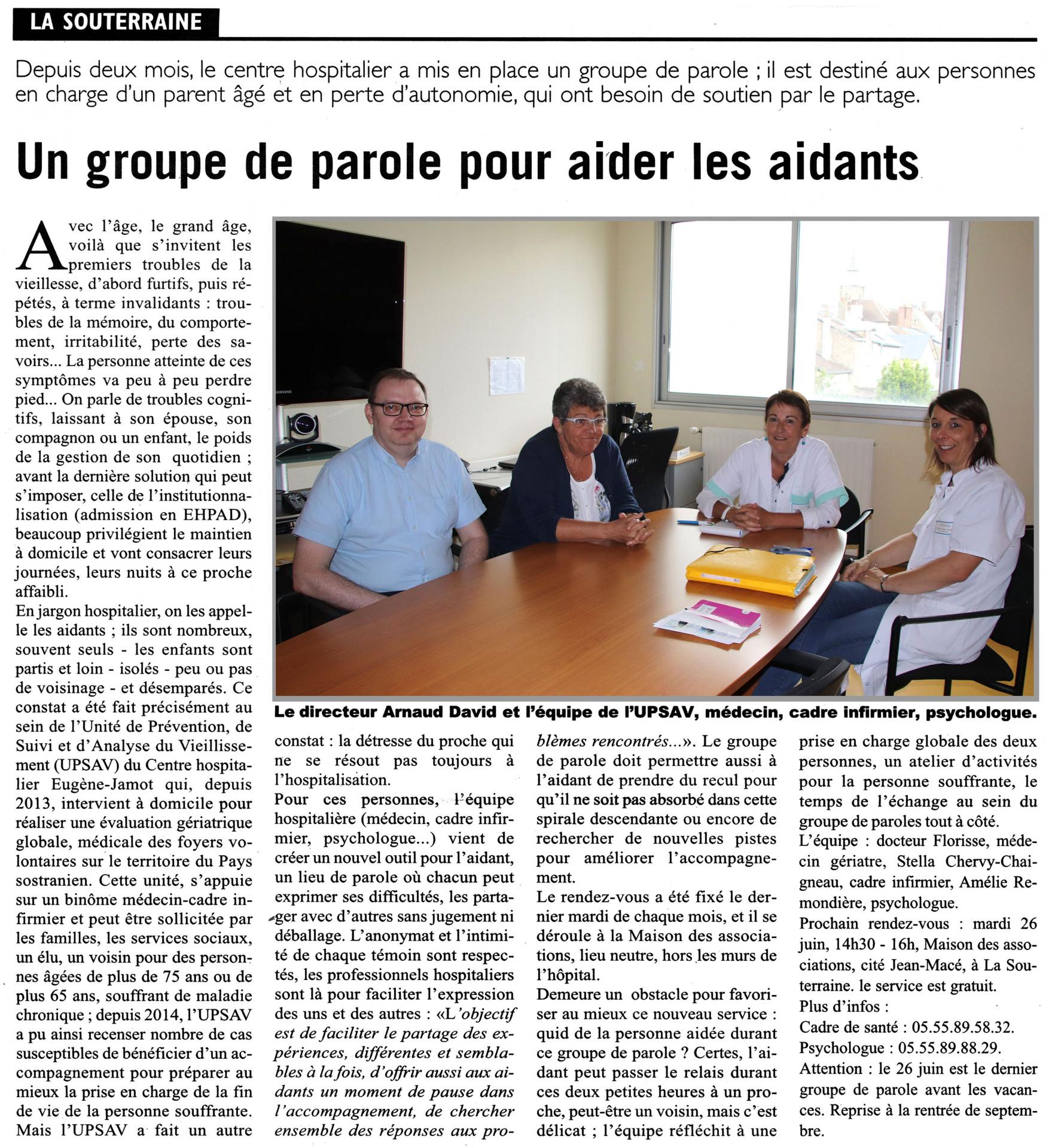 Groupe de parole pour aider les aidants